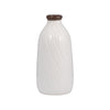 Vase de 12 po en céramique avec texture quadrillée - blanc