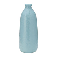  Vase de 16 po en céramique à motif de cercle - brume turquoise
