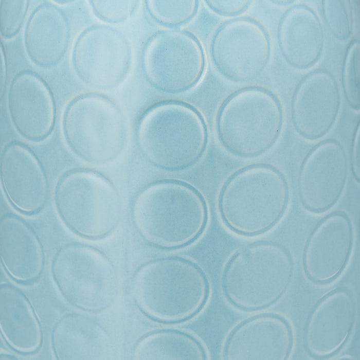Vase de 16 po en céramique à motif de cercle - brume turquoise