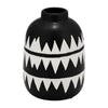 Vase à fleurs de 9 po en céramique à motif tribal - noir et blanc