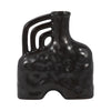 Vase de 8 po en céramique à effet métallique avec poignée triple - noir