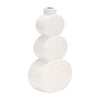 Vase de 10 po en céramique avec cercles superposés - blanc
