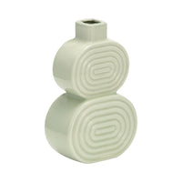 Vase de 10 po en céramique avec cercles superposés - concombre