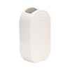 Vase ovale strié de 9 po en céramique - blanc