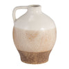 Vase carafe de 9 po en céramique - blanc et tan