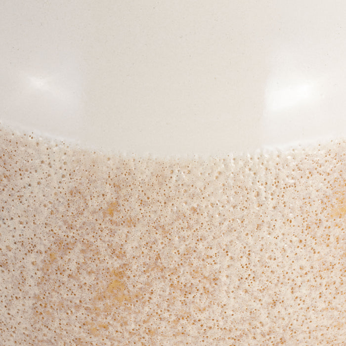 Vase carafe de 9 po en céramique - blanc et tan