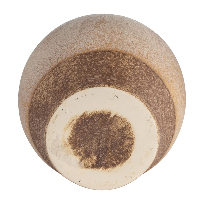 Vase carafe de 9 po en céramique - blanc et tan