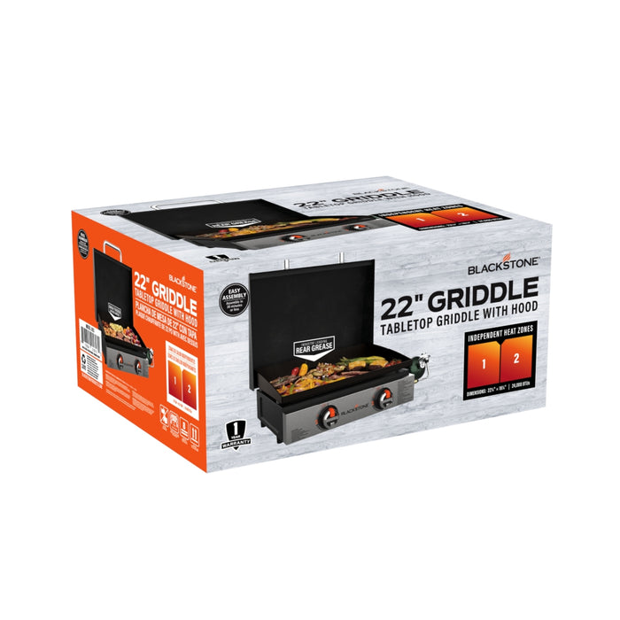 Plaque chauffante de table Blackstone de 22 po en acier inoxydable avec couvercle - 1813
