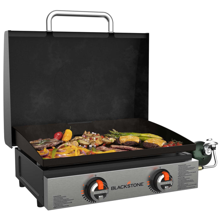 Plaque chauffante de table Blackstone de 22 po en acier inoxydable avec couvercle - 1813
