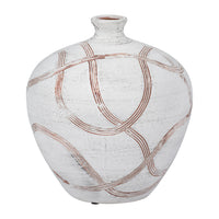 Vase globe rond de 9 po en céramique - blanc