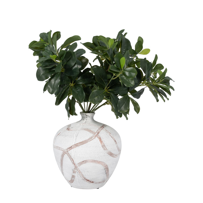 Vase globe rond de 9 po en céramique - blanc