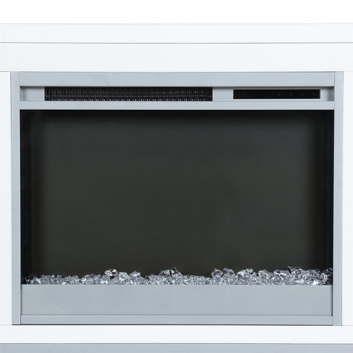 Meuble pour téléviseur Lumina d’Ameriwood Home avec foyer électrique pour téléviseurs jusqu’à 70 po - blanc