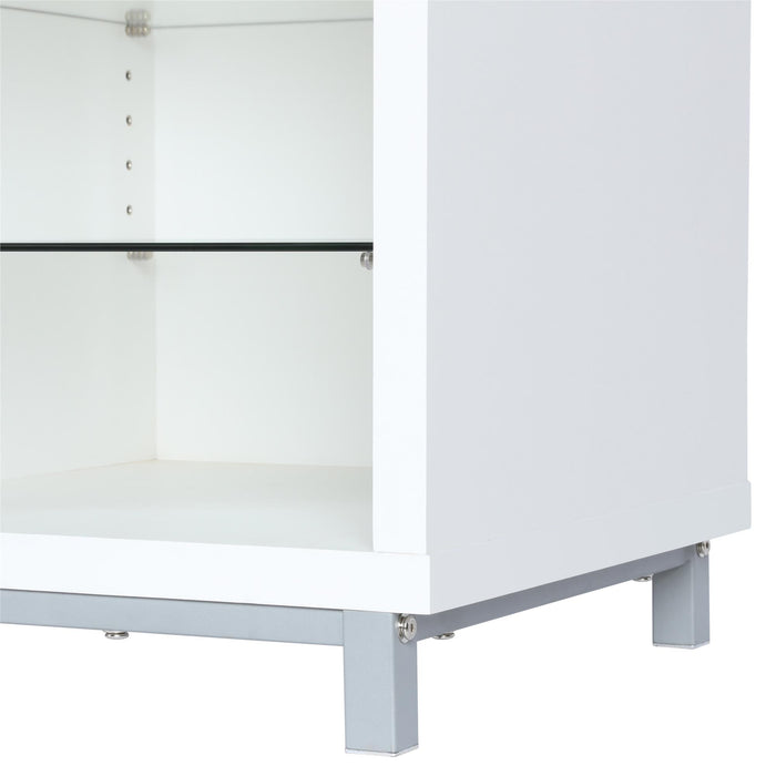 Meuble pour téléviseur Lumina d’Ameriwood Home avec foyer électrique pour téléviseurs jusqu’à 70 po - blanc