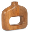 Vase de 7 po en bois avec découpe - naturel