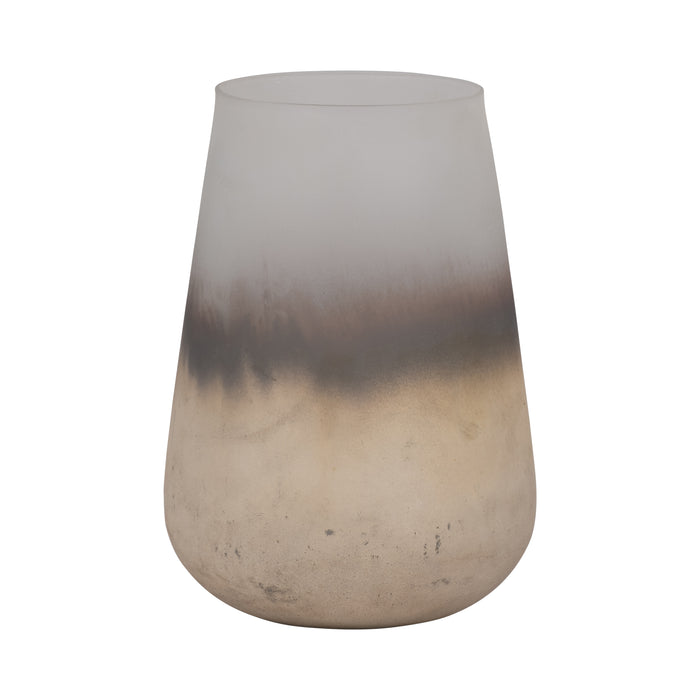 Vase de 9 po en verre au fini antique - ivoire
