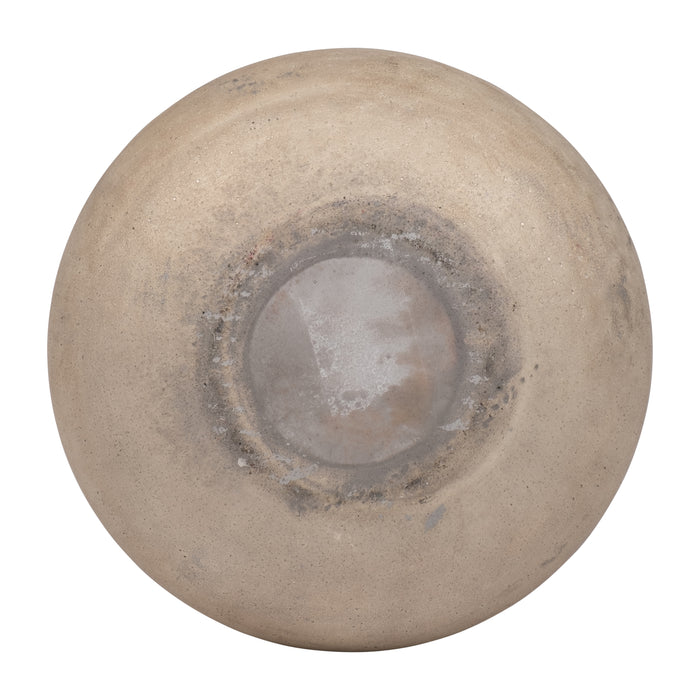 Vase de 9 po en verre au fini antique - ivoire