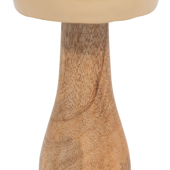 Champignon conique de 8 po en bois - ivoire
