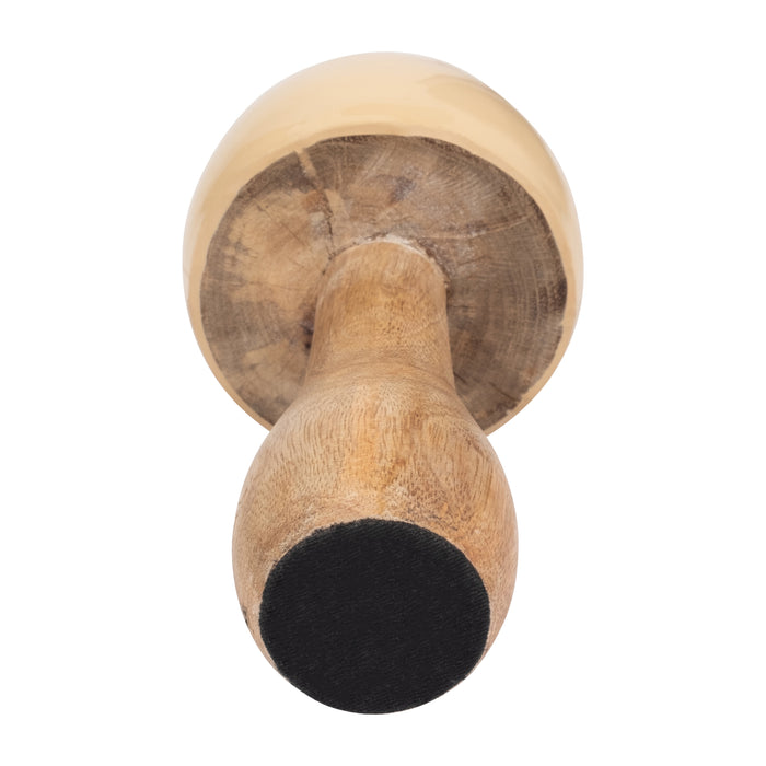 Champignon conique de 8 po en bois - ivoire
