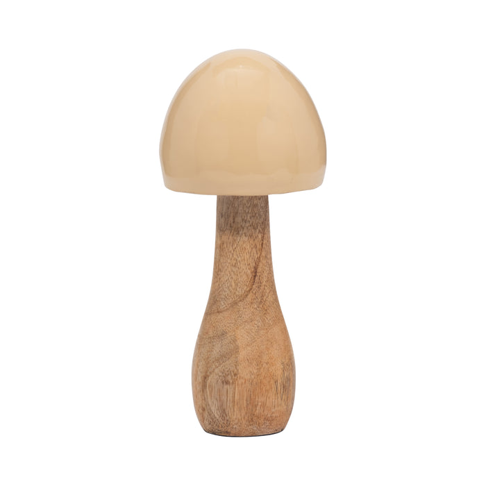 Champignon conique de 8 po en bois - ivoire