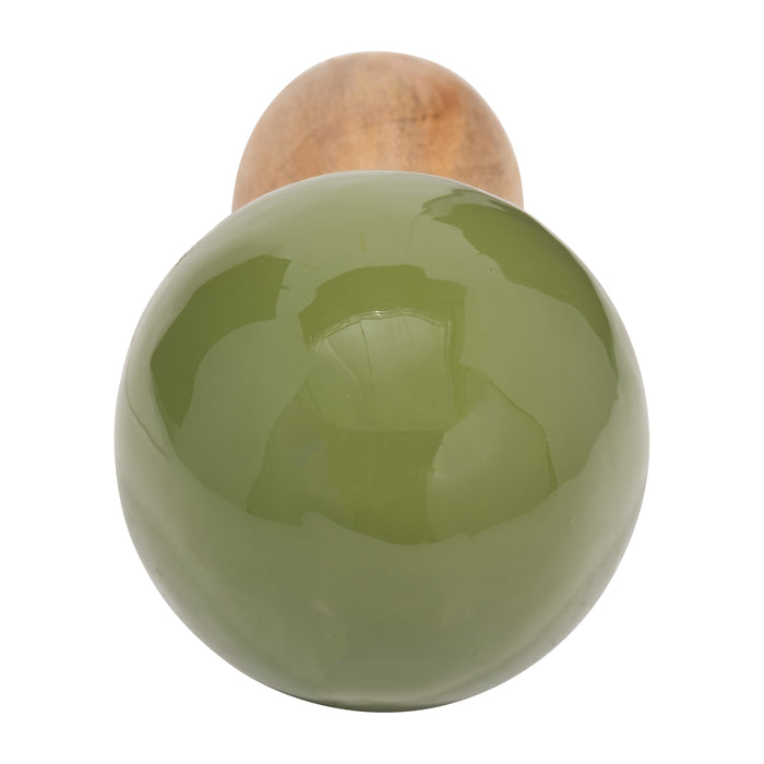 Champignon conique de 10 po en bois - olive