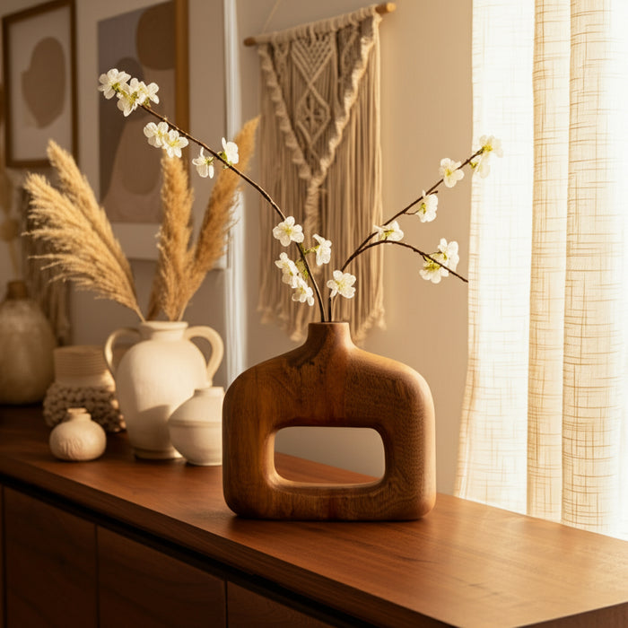 Champignon conique de 6 po en bois - terracotta