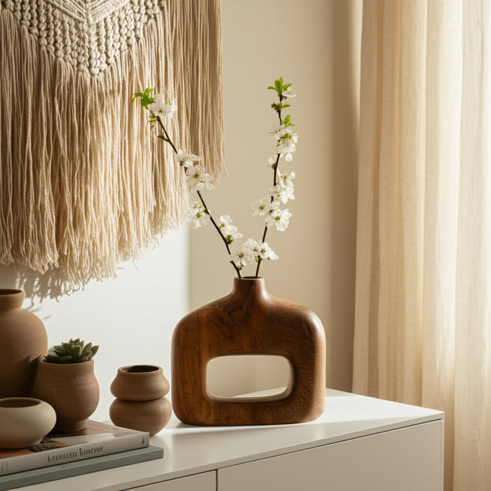 Champignon conique de 6 po en bois - terracotta