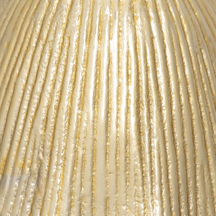 Champignon de 8 po en bois avec dessus en métal - doré