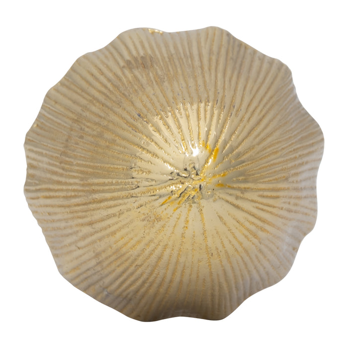 Champignon de 8 po en bois avec dessus en métal - doré