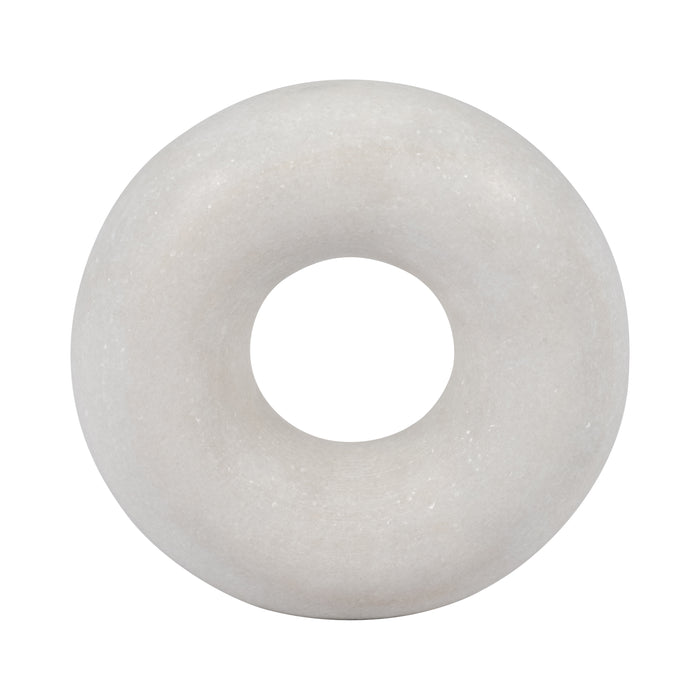 Sculpture ronde de 6 po en marbre - blanche