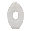 Sculpture ovale de 9 po en marbre - blanche