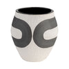 Vase noir de 8 po en grès - noir et blanc
