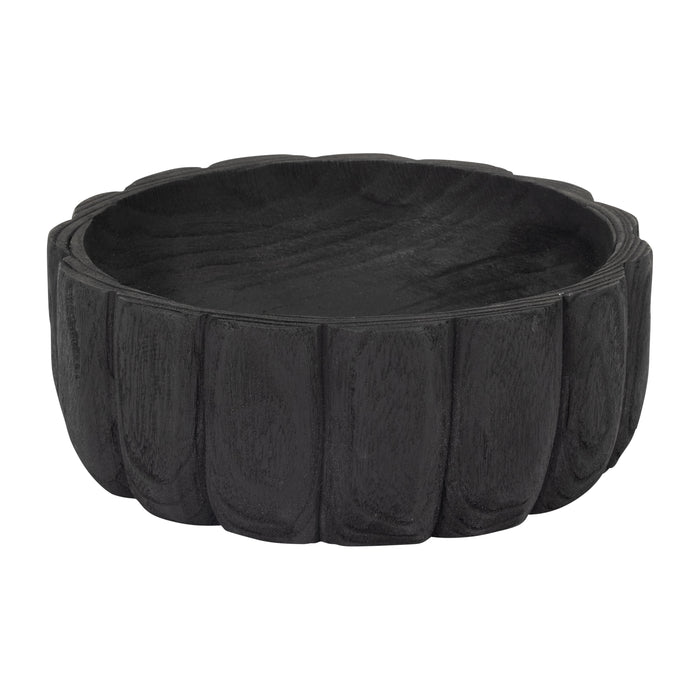 Bol festonné de 9 po en bois - noir