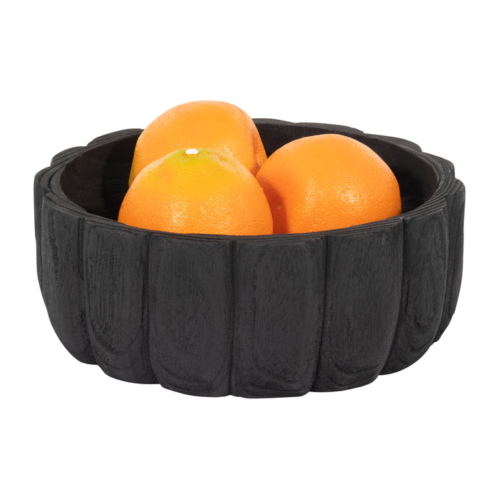 Bol festonné de 9 po en bois - noir