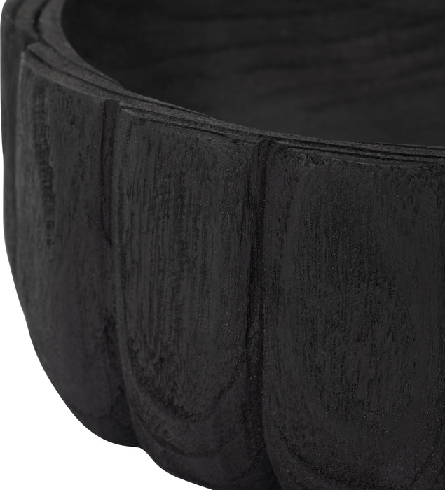 Bol festonné de 9 po en bois - noir