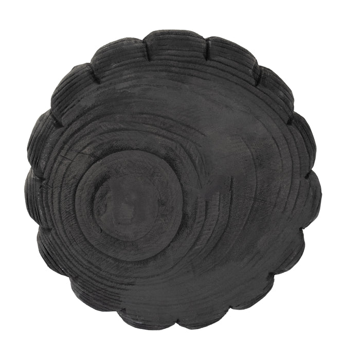 Bol festonné de 9 po en bois - noir