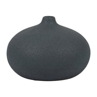 Vase rond de 5 po en céramique à texture volcanique - bleu marine