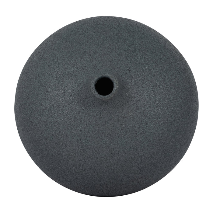 Vase rond de 5 po en céramique à texture volcanique - bleu marine