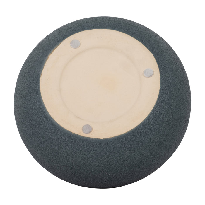 Vase rond de 5 po en céramique à texture volcanique - bleu marine