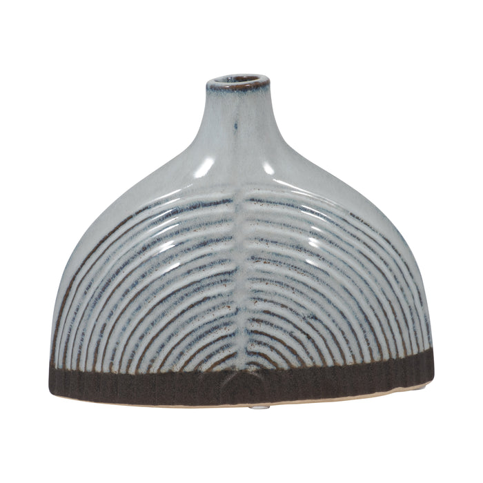 Vase de 6 po en céramique à motif d’arc en demi-dôme - bleu