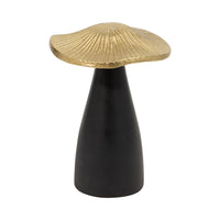 Champignon décoratif de 6 po en métal - noir et doré