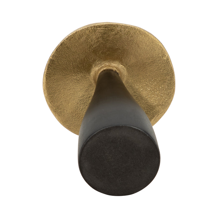 Champignon décoratif de 6 po en métal - noir et doré