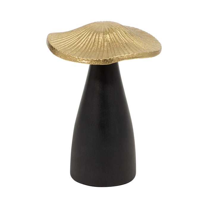 Champignon décoratif de 6 po en métal - noir et doré