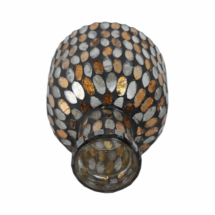 Vase de 6 po en verre à mosaïque - cuivre