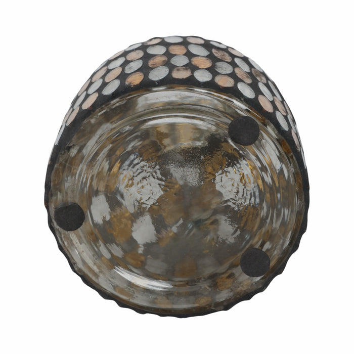 Vase de 6 po en verre à mosaïque - cuivre