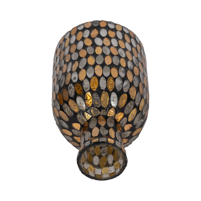 Vase de 8 po en verre à mosaïque - cuivre