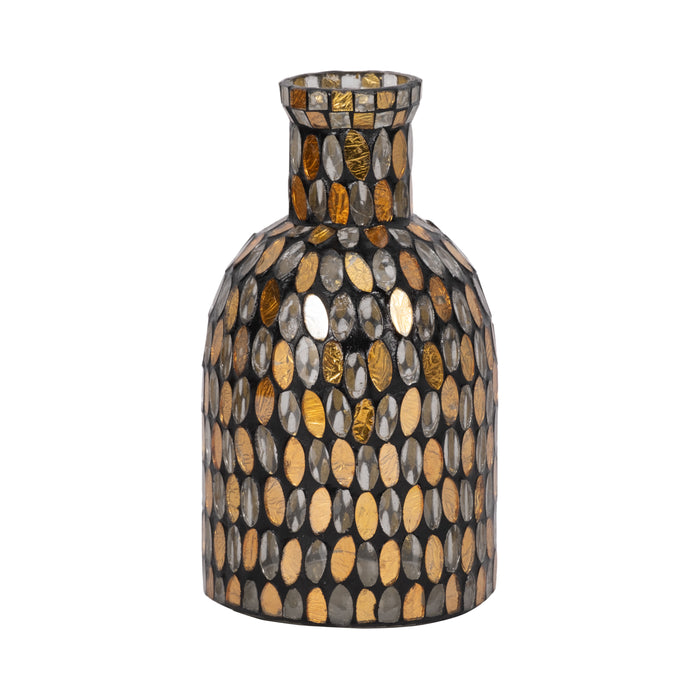 Vase de 8 po en verre à mosaïque - cuivre