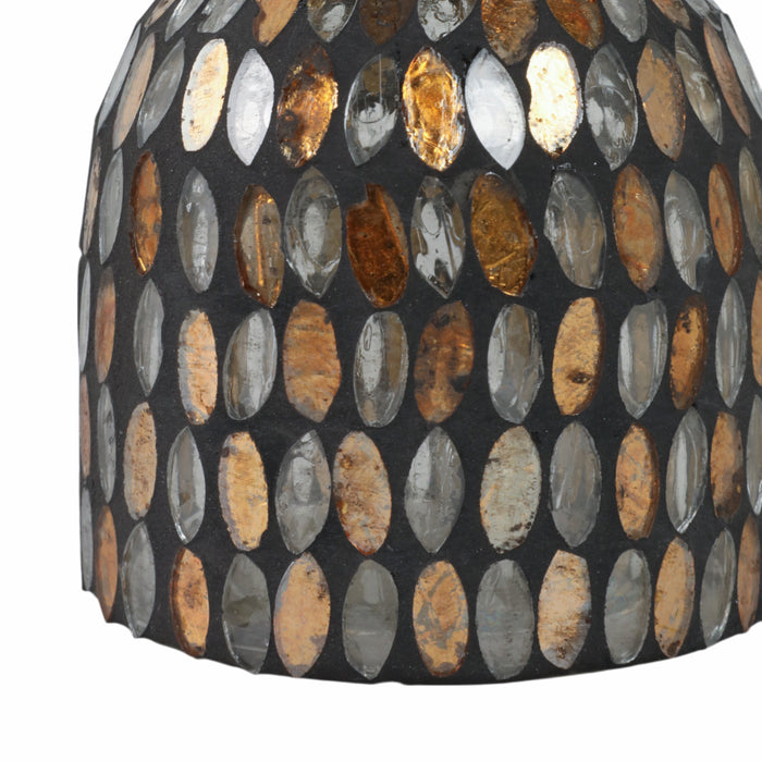 Vase de 8 po en verre à mosaïque - cuivre