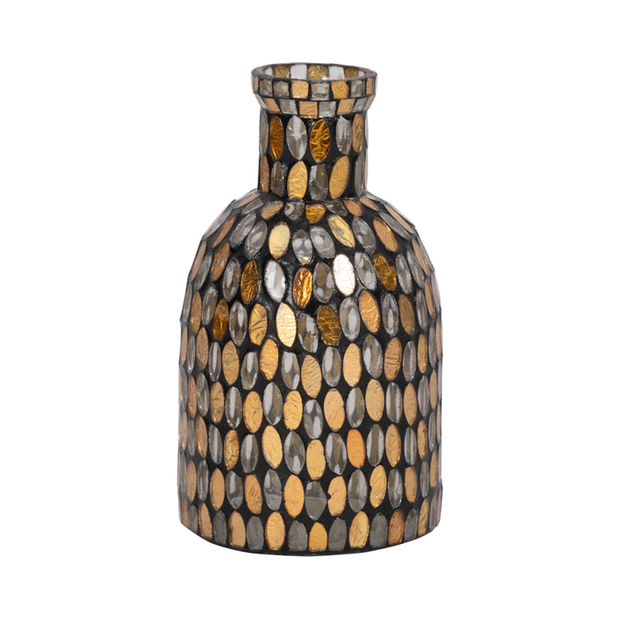 Vase de 8 po en verre à mosaïque - cuivre
