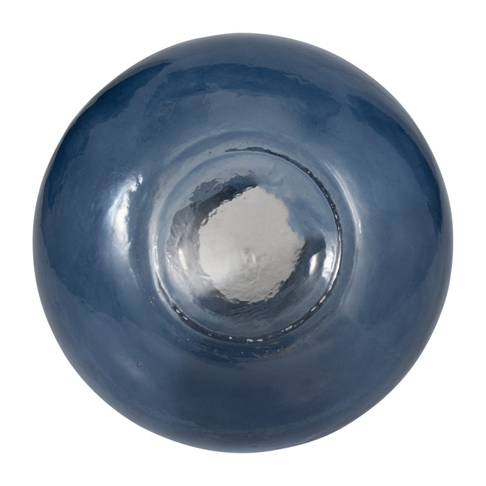 Vase de 8 po en verre en forme de ballon - bleu