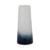 Vase de 11 po en verre à motif d’eaux bleues - bleu et blanc